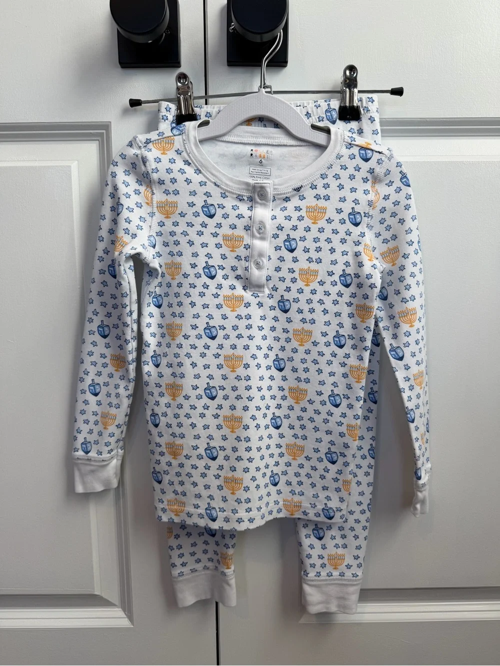 Roller Rabbit Kids Unisex Festival Of Lights Hanukkah Pajamas Size 6